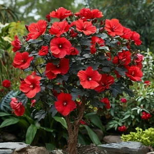 Гибискус Миднайт Роуз купить по цене от 269р. в интернет-магазине «Посадика» с доставкой почтой в в Николаевске и по всей России – [изображение №1].